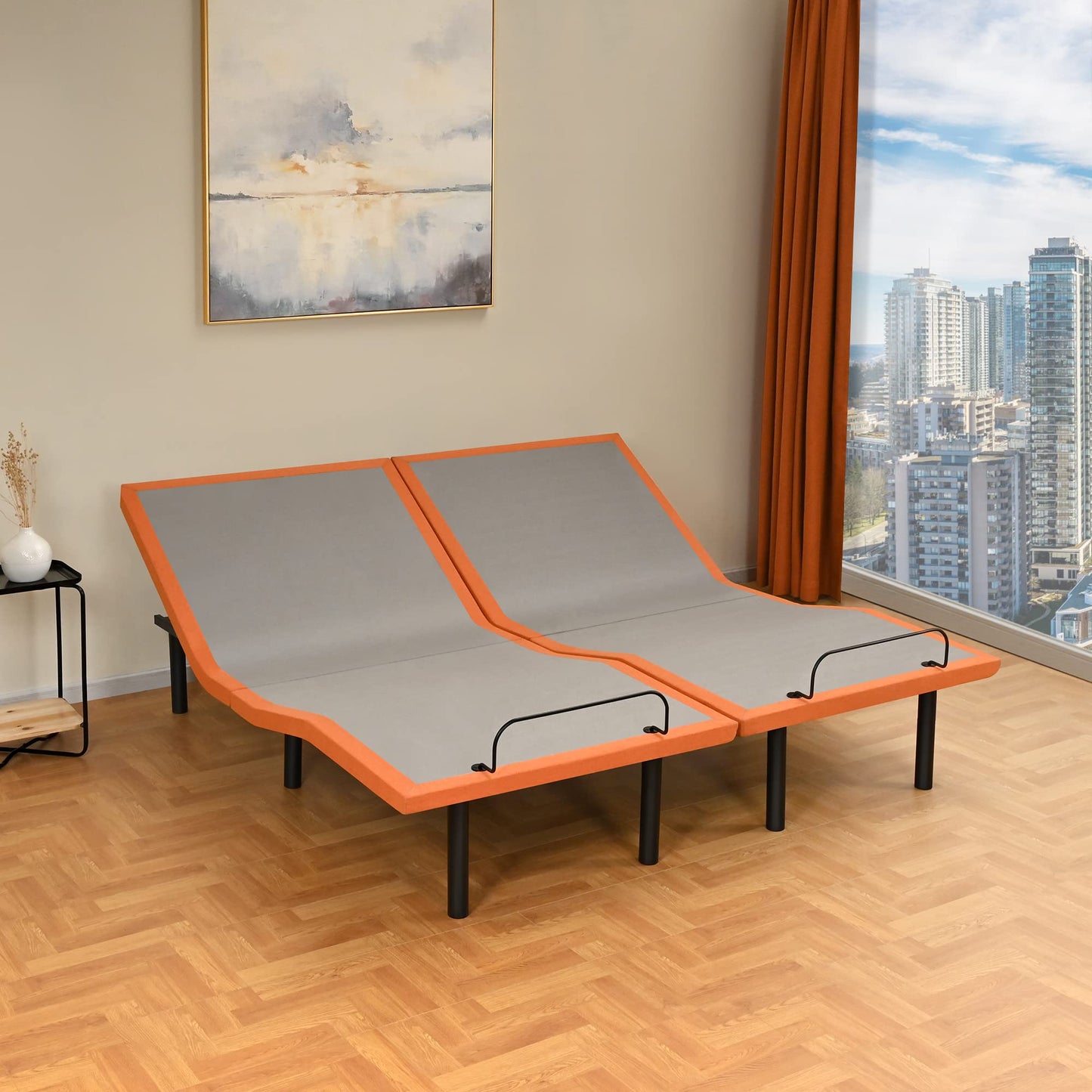 ESHINE Split King Adjustable Bed Frame - Independent Control, Adjustable Bed with Massage, Wireless Remote, Foot&Head Incline, Zero Gravity, Dual USB Ports, Under Bed Light, E3000 Premium Series