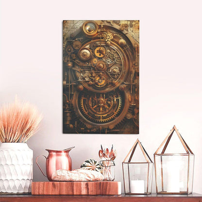 MA6GE8DE Canvas Hanging Picture Wall Art Steampunk Gear,Home Room Decor Garage Accessory,Living Room,Man Cave,Garage Decoration Prints Poster,Enchanting Steampunk Gear Art Paintings Canvas 12x18 inch