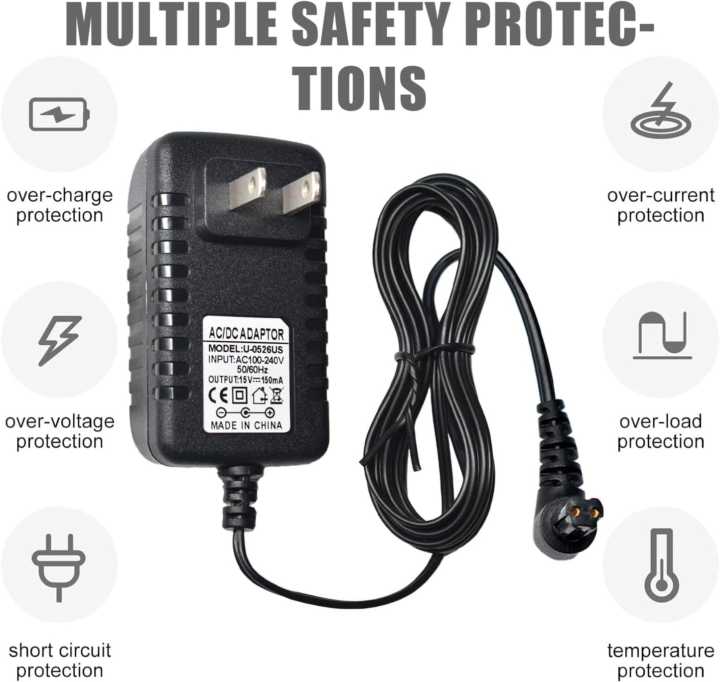 15V Replacement Charger for Black and Decker Dustbuster Handheld Vacuum Power Cord
