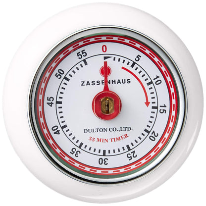 Zassenhaus Magnetic Retro Kitchen Timer, Classic Mechanical Cooking Timer (Black)