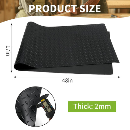48" x 17" Work Bench Mat, Non-Slip Textured PVC Bench Pad, Enhanced 2 mm Thick Scratch-Resistant Tool Bench Liner for Woodworking, DIY, Garage & Tabletop Protection