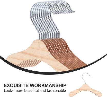 10Pcs Wooden Pet Hangers - Compact and Lightweight Clothing Rack for Small Dogs, 5.51 Inch Durable Wood Hangers