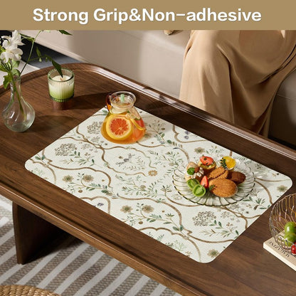 Vuacepe Drawer and Shelf Liner for Kitchen Cabinets Non-Adhesive Drawer Liners Strong Grip Floral Shelf Liners Non-Slip Cabinet Liner,Waterproof Kitchen Cabinet Liners for Shelves,12IN × 10FT