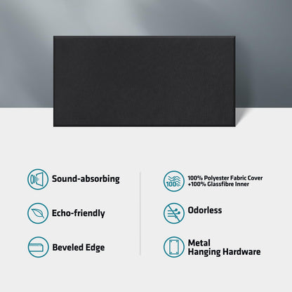 UMIACOUSTICS 2 PCS Acoustic Panel, 47.2" x 23.6" x 2" Fiberglass Sound Proof Wall Panels, Sound Absorbing Panels for Studios, Office, Home Theater. Black
