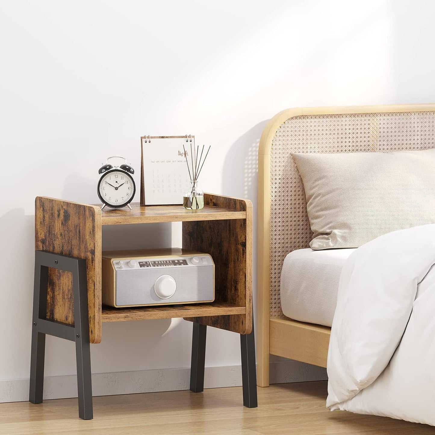 Set 2, TB01BB039 TUTOTAK Nightstnd, of Stackable End Tables, Side Table, Bedside Tables with Open Storage Shelf