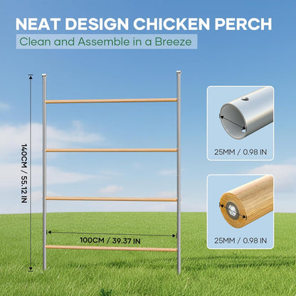 56" 40" Chicken Perch Roosting Bars for Chickens in Coop Chicken Toys for Coop Accessories Chicken Roosting Ladder Bird