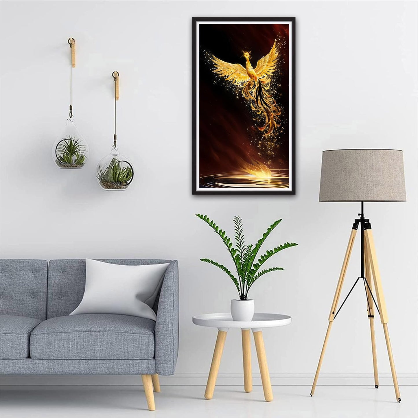 ZHUMUTO Large 5D Diamond Art Painting Kits for Adults,15.7x27.5inch Phoenix C DIY Full Round Drill Diamond Dots Large Size,Big Gem Art and Crafts for Home Wall Decor Gifts