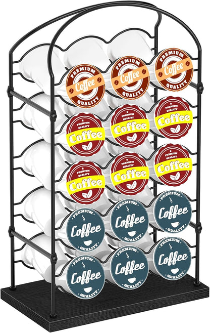 K Cups Holder, Coffee Pod Organizer for Coffee Bar, Home or Office Kitchen Counter (Capacity of 30 Pods, Black)