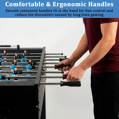 IKAYVOTO 54 Inch Full Size Regulation Foosball Table | Competition Sized Arcade Soccer Game Table for Home, Office or Game Room - Includes 4 Balls, 2 Cup Holders