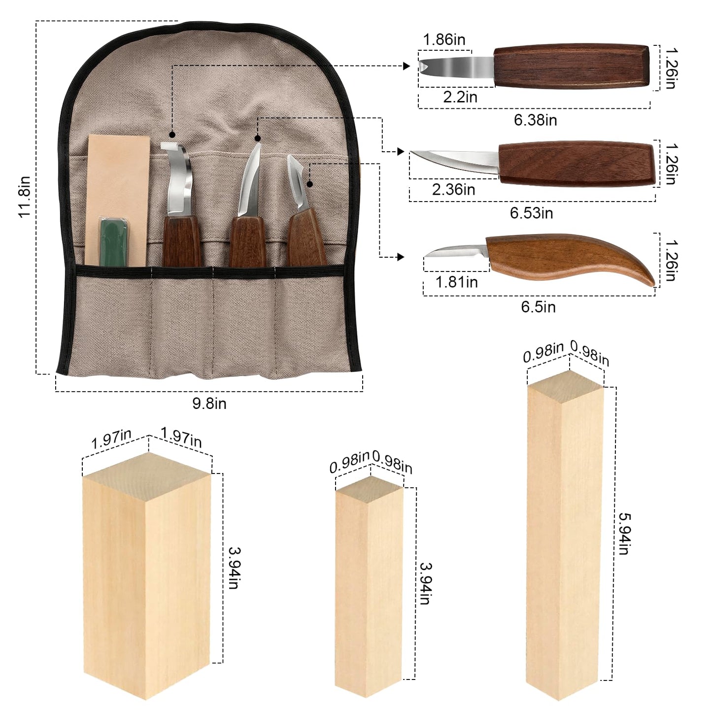 30pcs Wood Carving Kit Includes Basswood Blocks Wood Whittling Knife Kit 4pcs Templates Carving Knives for Wood DIY Beginners