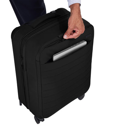 Away Softside Bigger Carry-On Suitcase, 23 Inch Expandable High-Strength Nylon Luggage With Spinner Wheels, Meets Requirements for Most Major Airlines, Jet Black