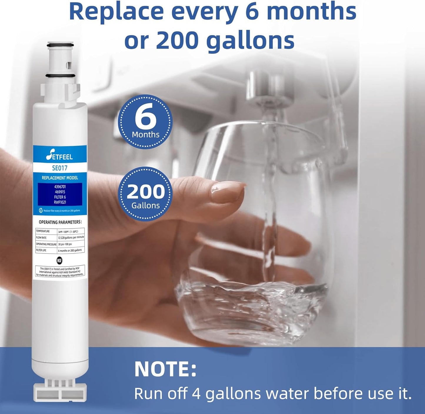 4396701 9915 Water Filter Replacement for EDR6D1-4396701, Compatible with Kenmore 3-Pack