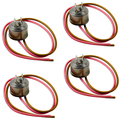 HQRP 4-Pack Bimetal Refrigerator Defrost Thermostats Replacement for Whirlpool/Kenmore 4387503 WP4387503 4343917