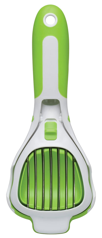 HIC Kitchen Handy Dandy Slicer For Eggs, Fruit, Mushrooms, Stainless Steel Blades, Non-Slip Grip, Spring-Loaded Action