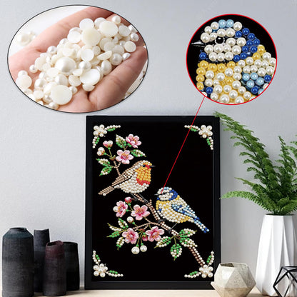 WSLWXSHM Pearl Diamond Painting Kits for Adults Bird, 5D Special Shape Diamond Art Kits for Beginners, Crystal Rhinestones Diamond Painting for Home Wall Decoration Gift 12×16inch/30×40cm Animal