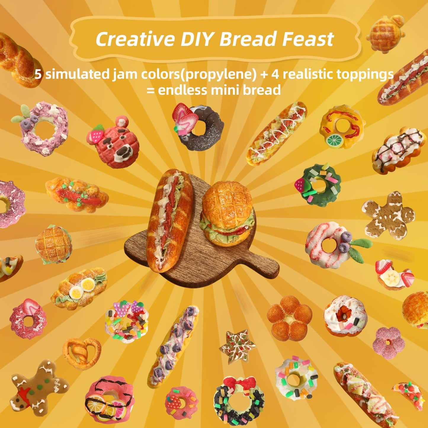 iLAND Air Dry Clay Kits Fun Crafts for Teens DIY Mini Bakery Miniature Food Toy Easy Crafts for Adult Women 1/12 Scale Accessories of Dollhouse Kitchen Creative Family Game Night Birthday Gift Ideas