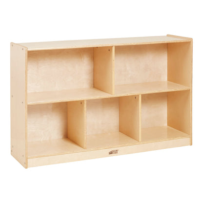 ECR4Kids 5-Compartment Mobile Storage Cabinet, Preschool, Classroom Furniture, Natural