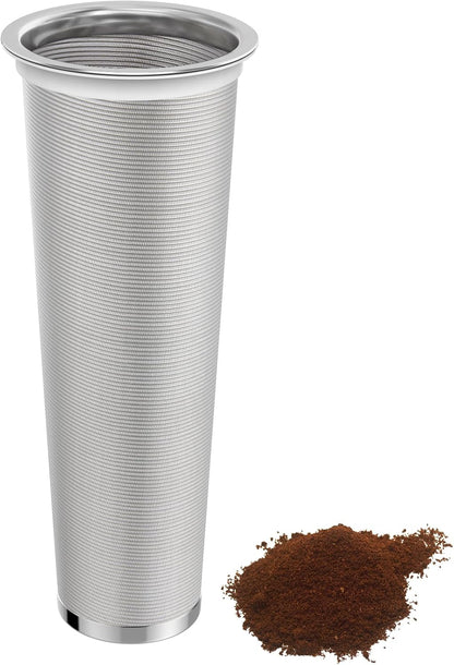 Fine Mesh Cold Brew Coffee Filter for 32oz Wide Mouth Mason Jars, 304 Stainless Steel Strainer with Seal Ring