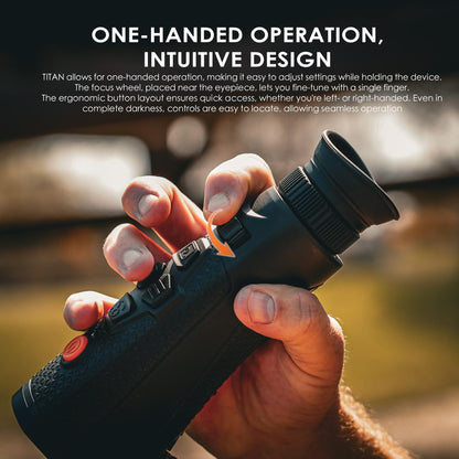 RIX Titan-T3 Thermal Monocular LRF 25mm 384x288 Thermal Imaging Monocular with Laser Rangefinder (50 Hz) 1920×1080 OLED Display Ideal for Night Hunting, Safety Level-Class I, Power Output＜1mW