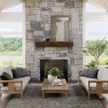 Thermastone 60 Inch Concrete Fireplace Mantel Shelf | Classic Style | Non-Combustible & Heat Resistant | Indoor or Outdoor Use | ProCoat Coating for Heavy-Duty Protection | Lighter Weight