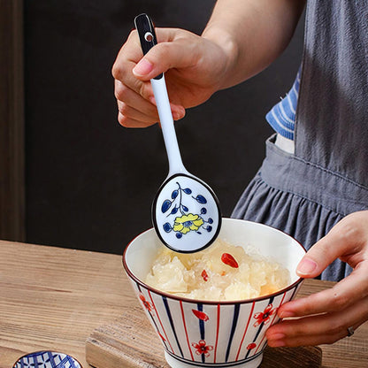 6 PCS Soup Spoons,Asian Soup Spoon,Chinese Soup Spoon,Ceramic Small Spoon Japanese Spoons for Pho Cereal Wonton Dumpling Miso-Set of 6