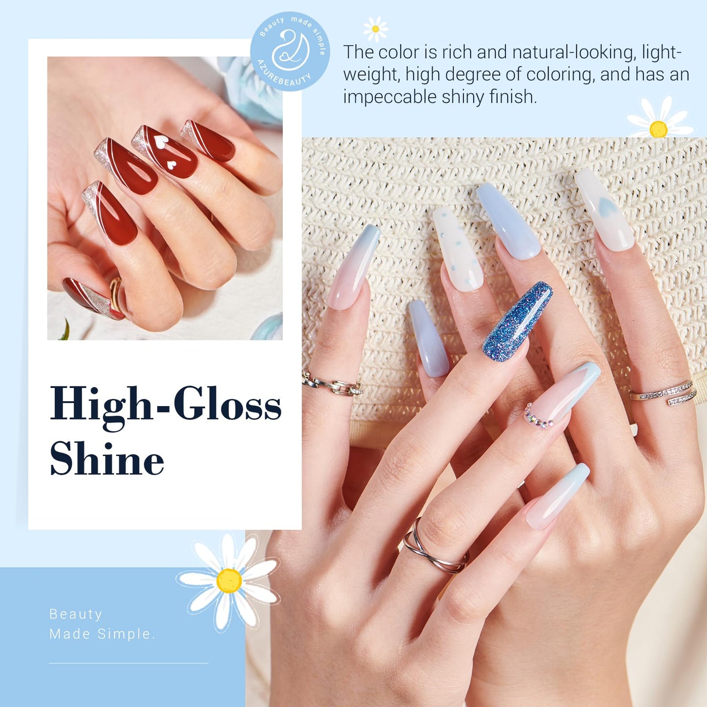 AZUREBEAUTY 31 Pcs Dip Powder Nail Kit 20 Colors Glitter Nude Brown Pink White Gray Dip Powder Liquid Set with Top/Base Coat Activator for French Nails Art Manicure DIY Salon Women Valentine's Gift