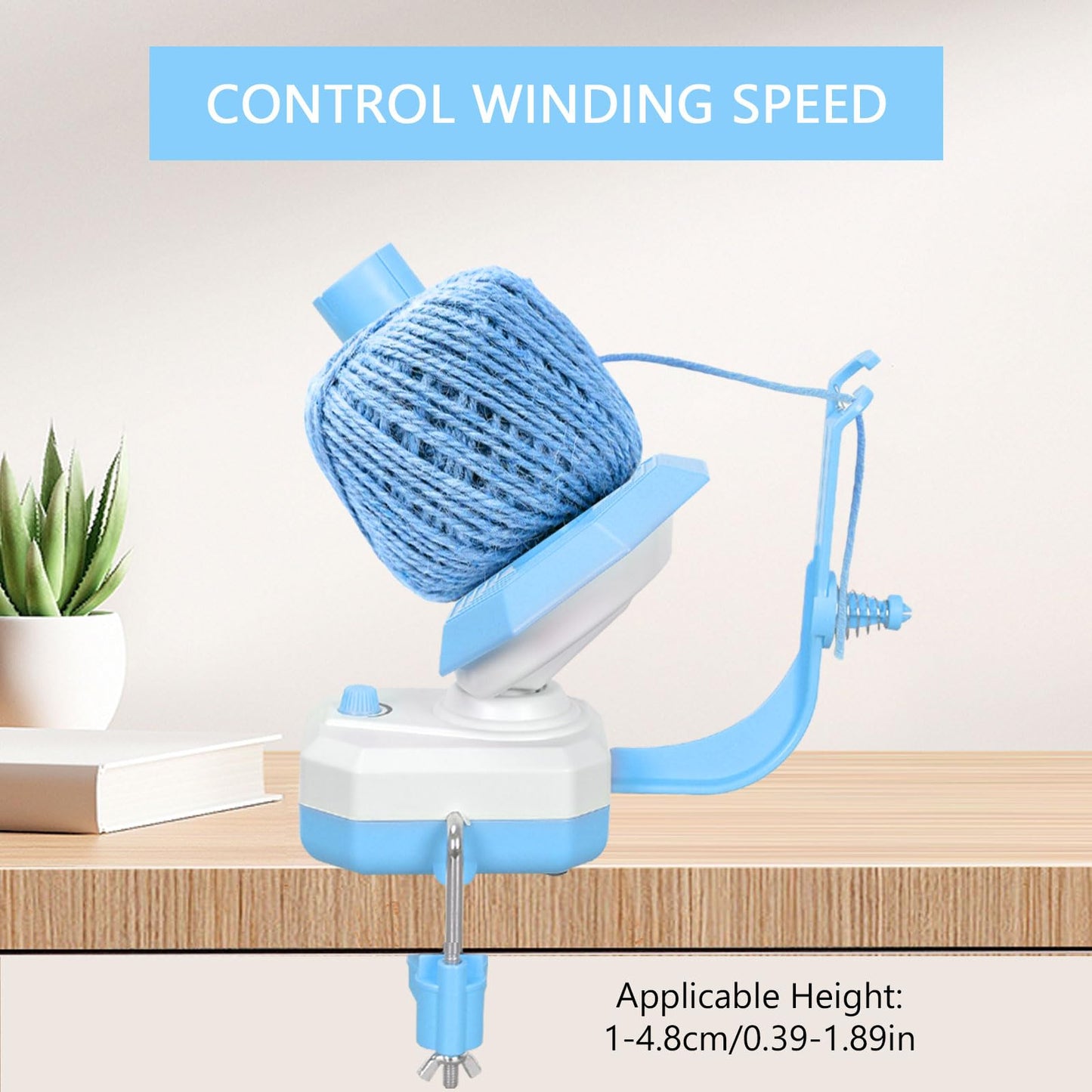 Electric Yarn Ball Winder,Yarn Winder for Crocheting,10oz Large Capacity Automatic Yarn Cake Winder Wool Spinner Roller for Crochet Lovers,Dual-Spring Strong Tension Stepless Speed Yarn Spinner