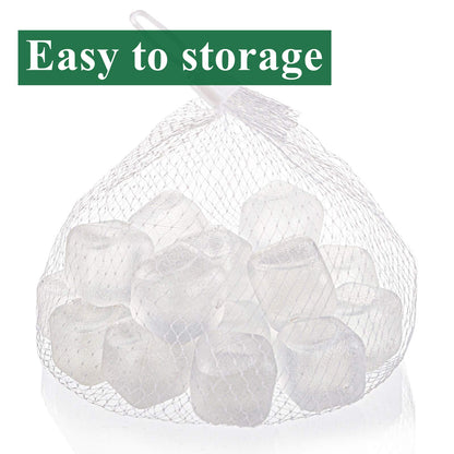 Yopay 200 Pieces Plastic Ice Cubes, 1" Reusable Ice Cubes For Chills Drinks, All Beverages, Refreezable, Washable, Quick And Easy To Use, White, Square