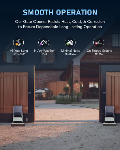 CO-Z 3300 lb Automatic Sliding Gate Opener with 2 Remote Controls, Electric Rolling Driveway Fence Slide Gate Motor, Complete Gate Operator Hardware Security System Kit for Sliding Gate Up to 40 Feet