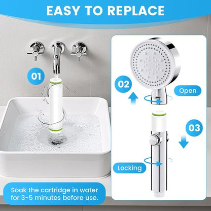 4 Pack Replacement Filters Compatible With PWERAN Handheld Shower Head,Shower Filter For Fitespot,Removes Chlorine