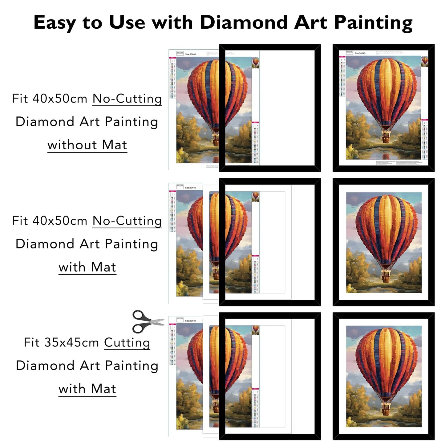JCJMY 16x20 Picture Frame Black with 14x18 Mat for 40 x 50cm Diamond Art Painting, Display Photo 14x18 with Mat or 16 x 20 Without Mat, Wall Hanging Large Frame with Plexiglass, Black