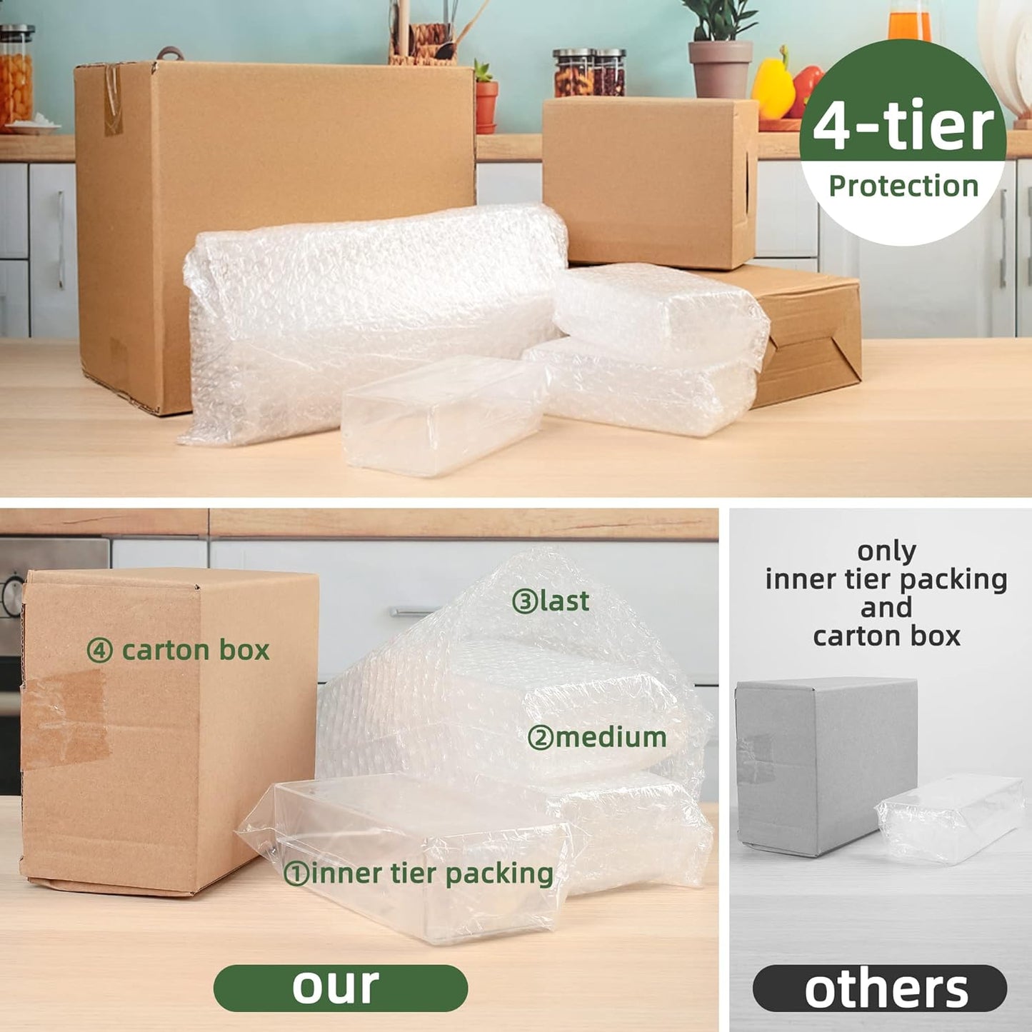LotFancy Clear Drawer Organizers, Set of 3, 12” x 3” x 2” Plastic Storage Bins for Desk, Bathroom, and Makeup