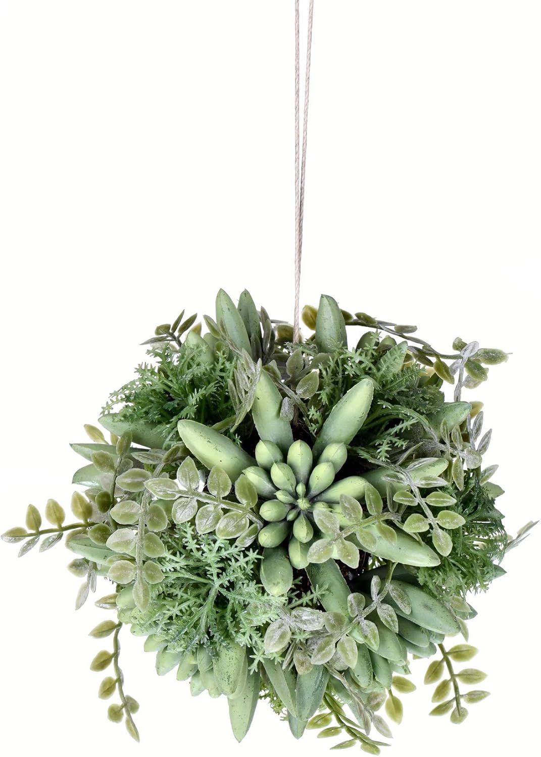 Vickerman Everyday 5" Artificial Mixed Gray Green Succulent Ball, Faux Floral Decor for Home or Office Arrangement