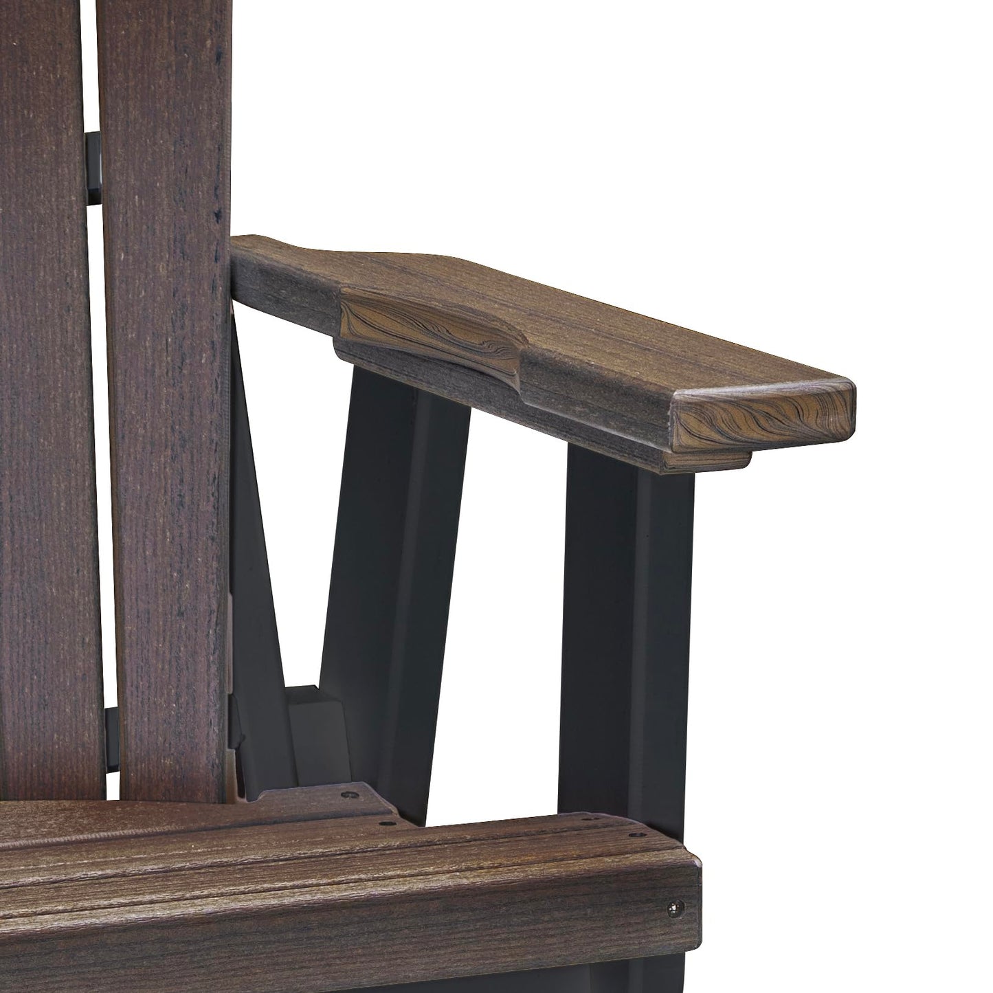 American Furniture Classics Fan Back Swivel Glider in Brazilian Walnut/Black