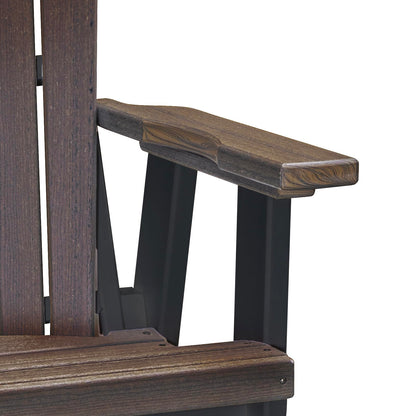 American Furniture Classics Fan Back Swivel Glider in Brazilian Walnut/Black