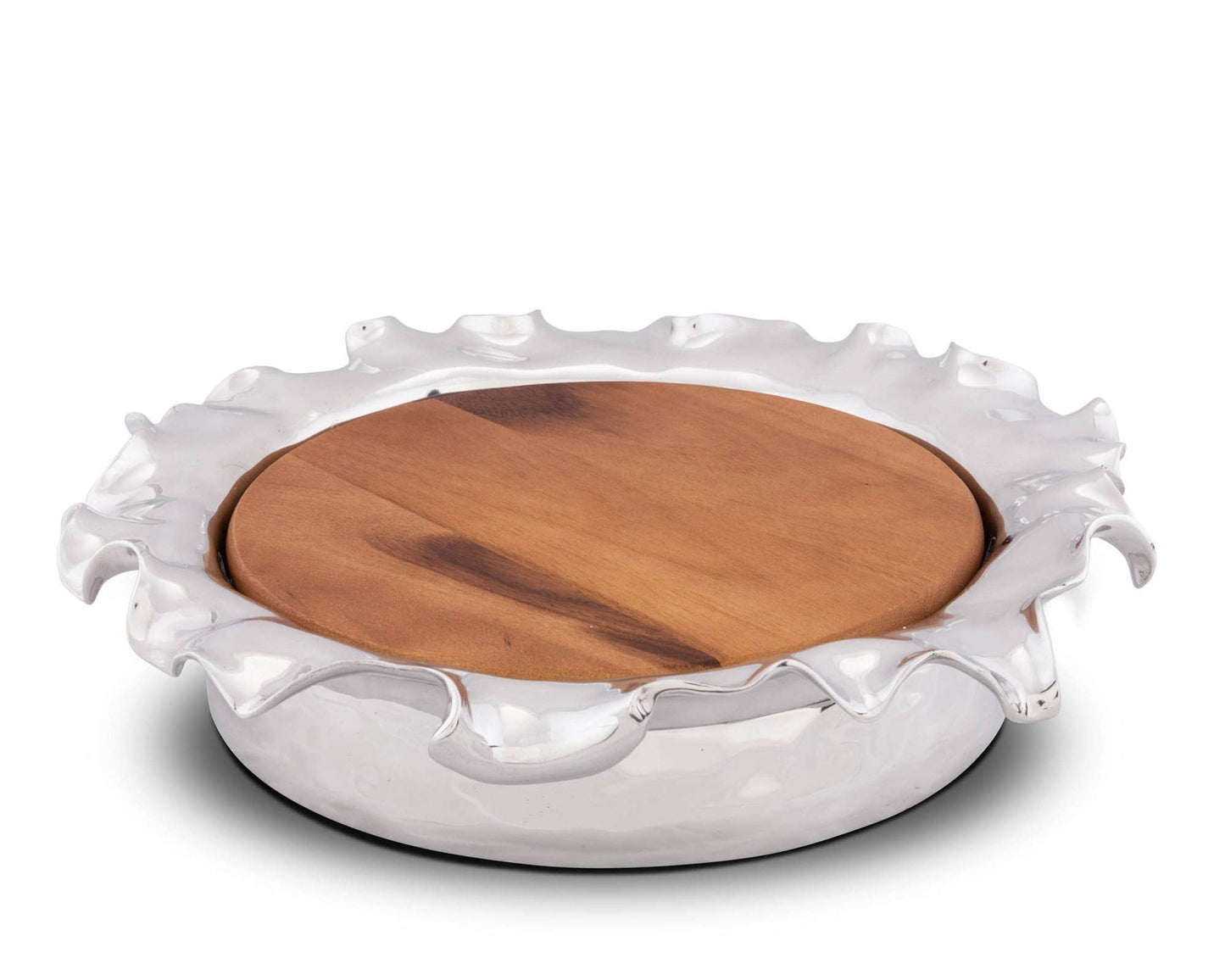 Arthur Court Carmel Pattern Cheese/Bar Board Charcuterie Platter & Serving Tray 18 inch Diameter 4 inch Tall