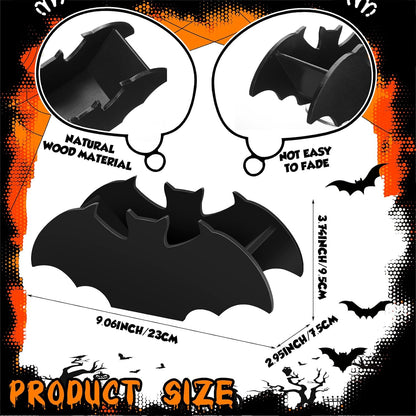 Yousoontic 3 Pcs Bat Boxes - Gothic Makeup Brush Holder, Bat Decor, Vanity Storage for Home Office