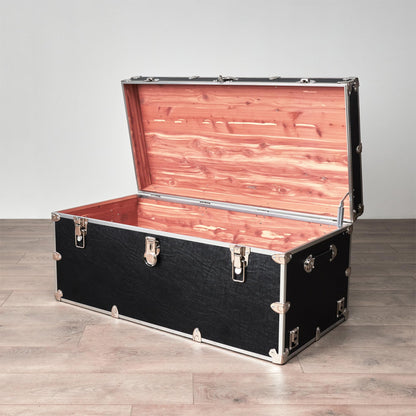 Rhino Trunk & Case Aromatic Cedar Chest - Large 32"x18"x14" Storage Box, Coffee Table, End of Bed Trunk, or Entryway Storage Bench – USA-Made, Furniture Grade – Strong and Secure Clothing Storage
