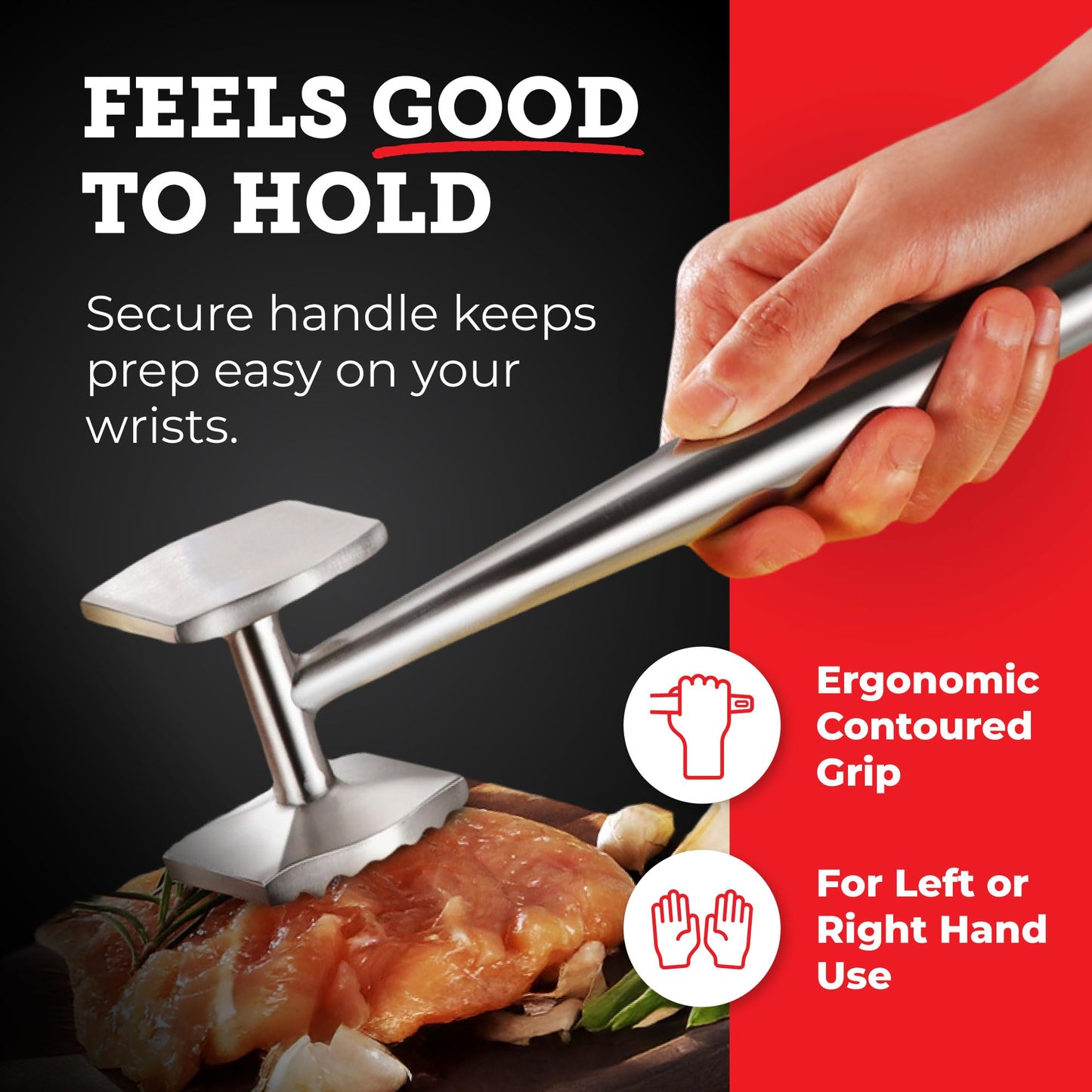 Lightyear BBQ Pro Prep & Cook Bundle – Meat Hammer, Instant Read Thermometer & Silicone Basting Brush Set
