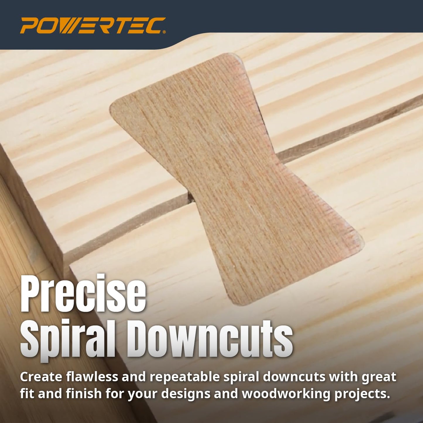 POWERTEC Router Brass Inlay Kit with Bushing Guide Set + Centering Pin, Collar & 1/8" Diameter x 1/4" Shank Solid Carbide Bit, Compatible w/ 1/4" Router Templates for Woodworking (71333)