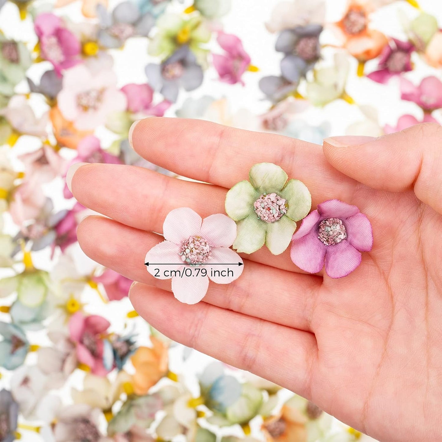 Juexica Mini Flowers for Crafts, Small Silk Artificial Daisy Flower Heads Bulk for Wedding Hair Cap Home Decor, 150