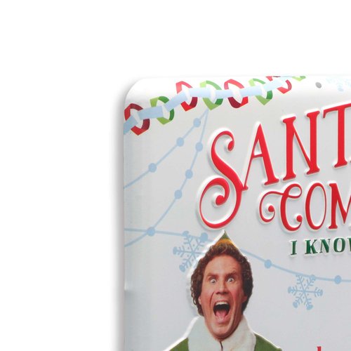 Elf Movie Embossed Metal Christmas Countdown Calendar - Fun Elf Christmas Calendar with Magnet for Home Decorating