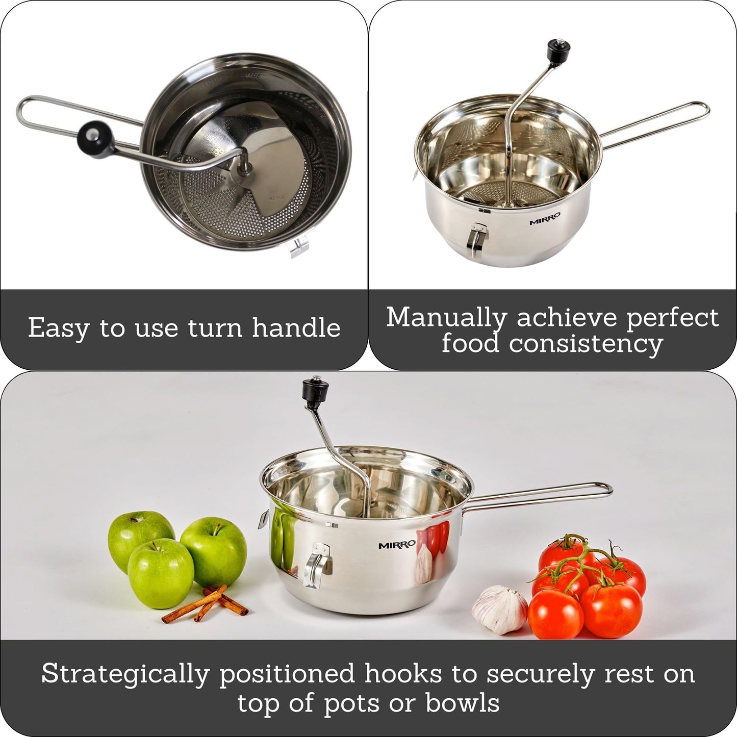 Mirro 50025 Foley Stainless Steel Healthy Food Mill Cookware, 3.5-Quart, Silver -