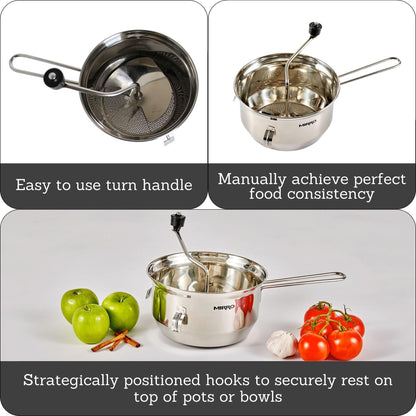 Mirro 50025 Foley Stainless Steel Healthy Food Mill Cookware, 3.5-Quart, Silver -