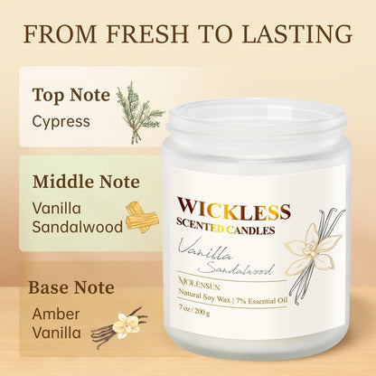 Vanilla Sandalwood Wickless Candle for Candle Warmer Lamp with 10ml Essential Oil for Custom Aroma, Flameless Non-Toxic Soy Scented Candle for Home, Monter's Day or Birthday Gifts for Women & Men