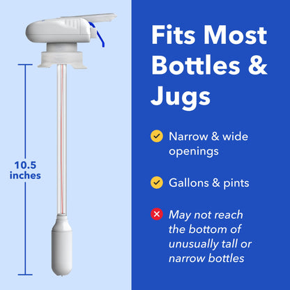 Magic Tap Automatic Drink Dispenser for Fridge, Black (1 Pack), No Spill Milk Dispenser for Fridge, Automatic Milk Dispenser Pump for Gallon Jugs, Water & Juice, Fits Most Bottles, Batteries Required