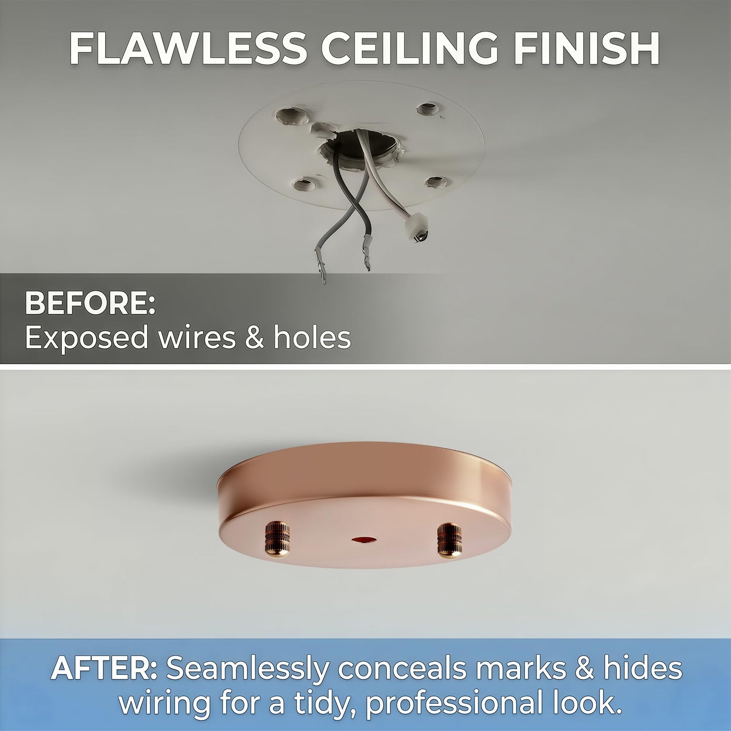 FOCMKEAS 4Pcs Chandelier Canopy Kit 4 Inches Ceiling Lighting Canopy, Vintage Chandelier Canopies with Hardware, Hanging Lamp Fixture Plate Base for Ceiling Pendant(Red Copper 100mm)