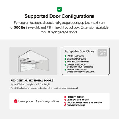 Genie Smart Garage Door Opener with WiFi - Chain Drive with LED Lighting - Works with Alexa, Google Assistant, SmartThings - Includes Remote, Sensors - Model Chain Glide Connect - Black