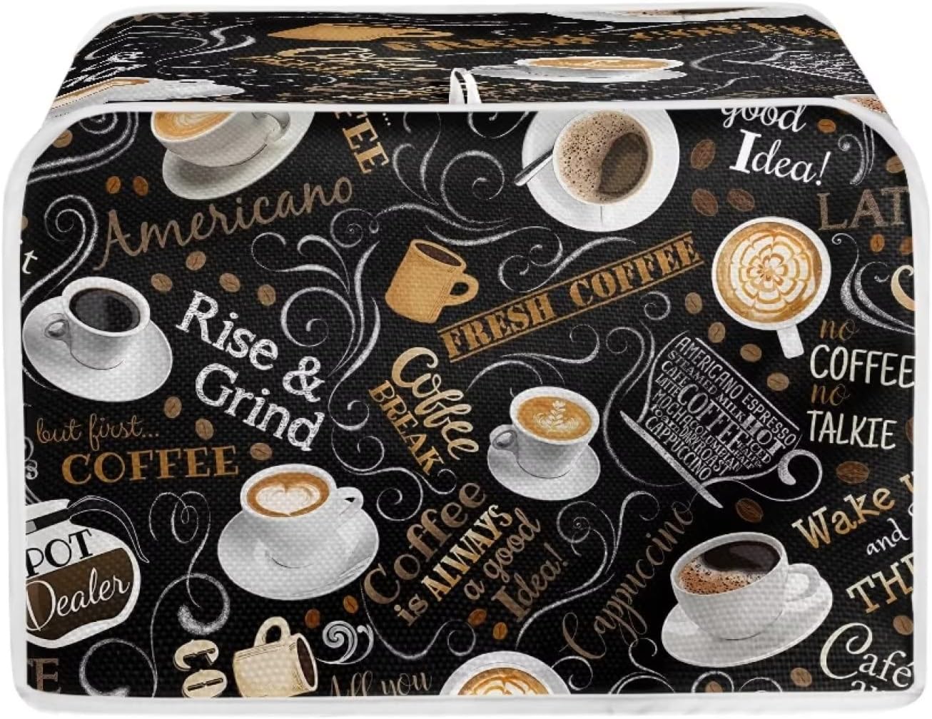 AFPANQZ Coffee Print Kitchen Toaster Covers Universal 2 Slice Bread Toaster Cover Protection