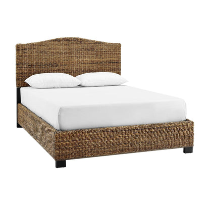 HomeStock Lakeside Living Bed Set, Queen Size, Natural, Steel, Wood Finish Banana Leaf - 86" L x 66.75" W x 52.75" H
